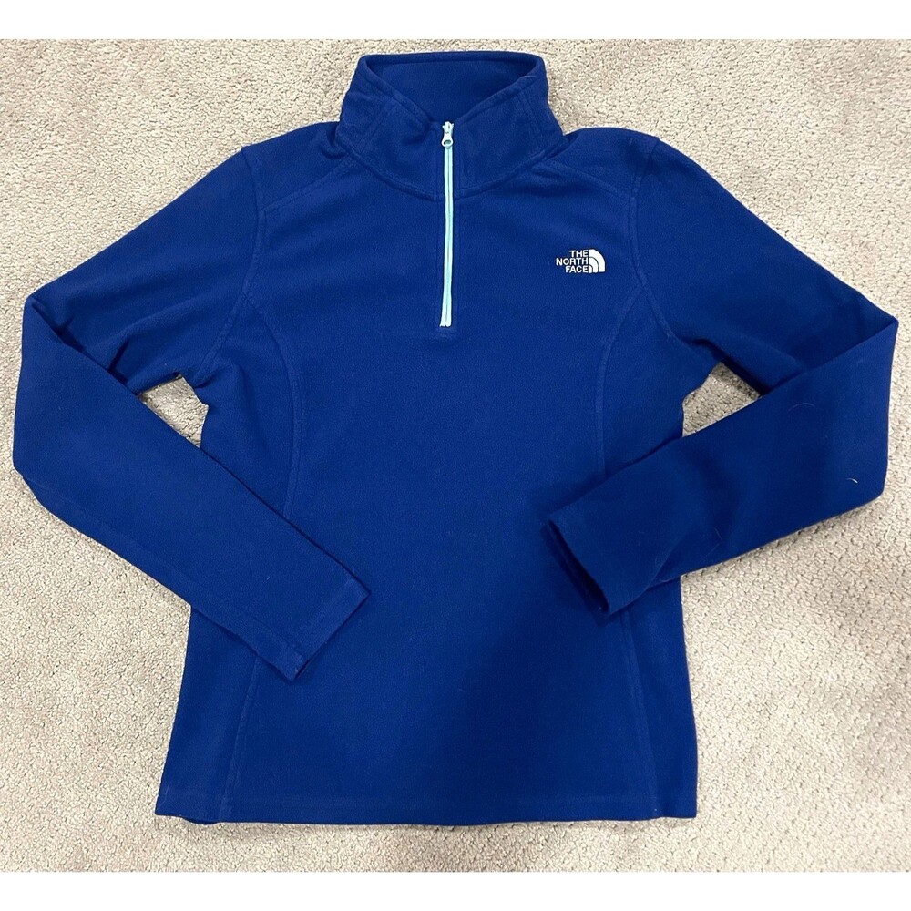 The North Face Women’s S Blue Fleece 1/4 Zip Pullover Mock Neck Sweatshirt